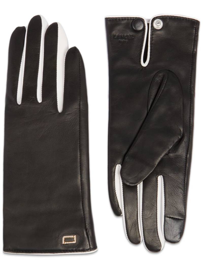 Lancel two-tone leather gloves - Black von Lancel