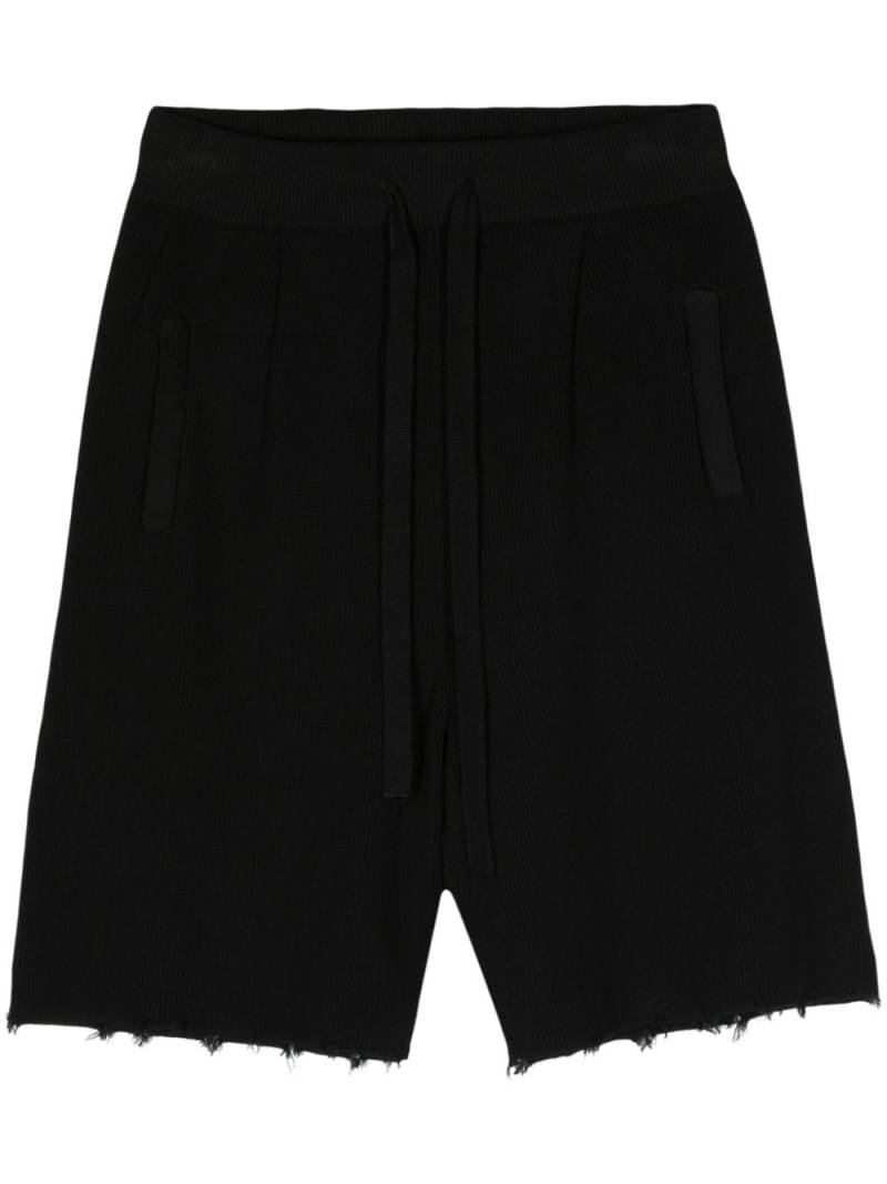 Laneus knitted cotton bermuda shorts - Black von Laneus