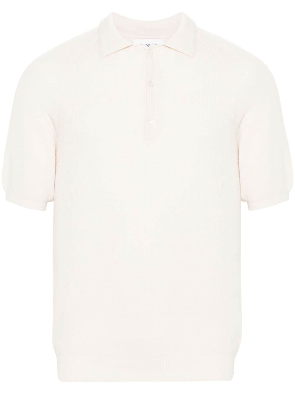 Laneus knitted cotton polo short - Neutrals von Laneus