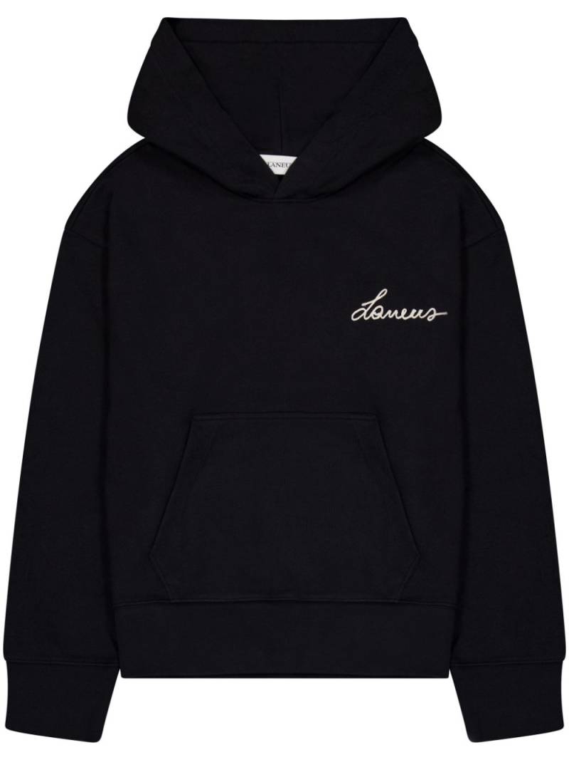 Laneus logo-embroidered hoodie - Black von Laneus