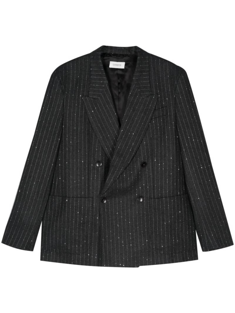 Laneus pinstripe-pattern blazer - Grey von Laneus