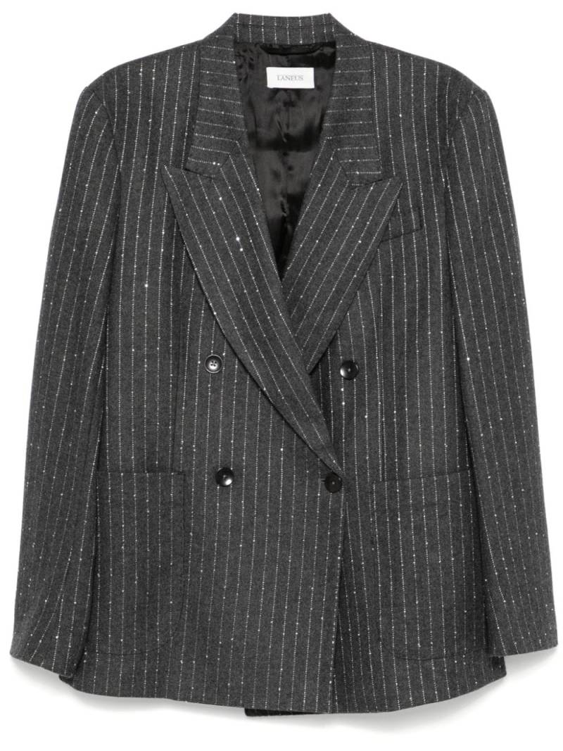 Laneus pinstriped double-breasted blazer - Grey von Laneus