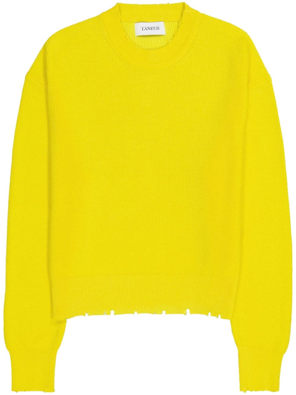 Laneus ribbed-knit cotton jumper - Yellow von Laneus