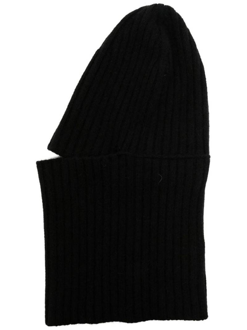 Laneus ribbed-knit wool balaclava - Black von Laneus