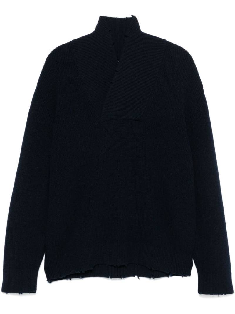 Laneus shawl-collar sweater - Blue von Laneus