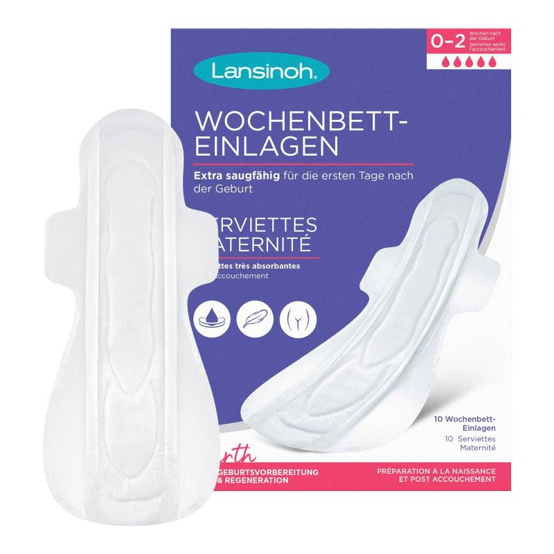 Wochenbetteinlagen 0-2 Wochen,10 Stück von Lansinoh