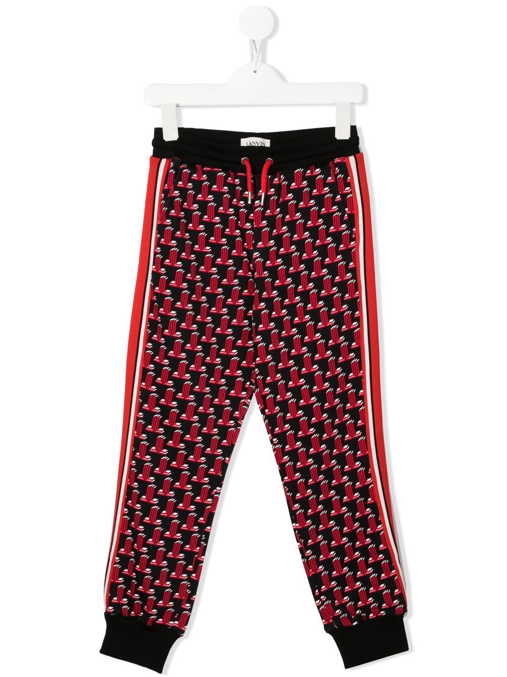 Lanvin Enfant all-over monogram-print track pants - Black von Lanvin Enfant