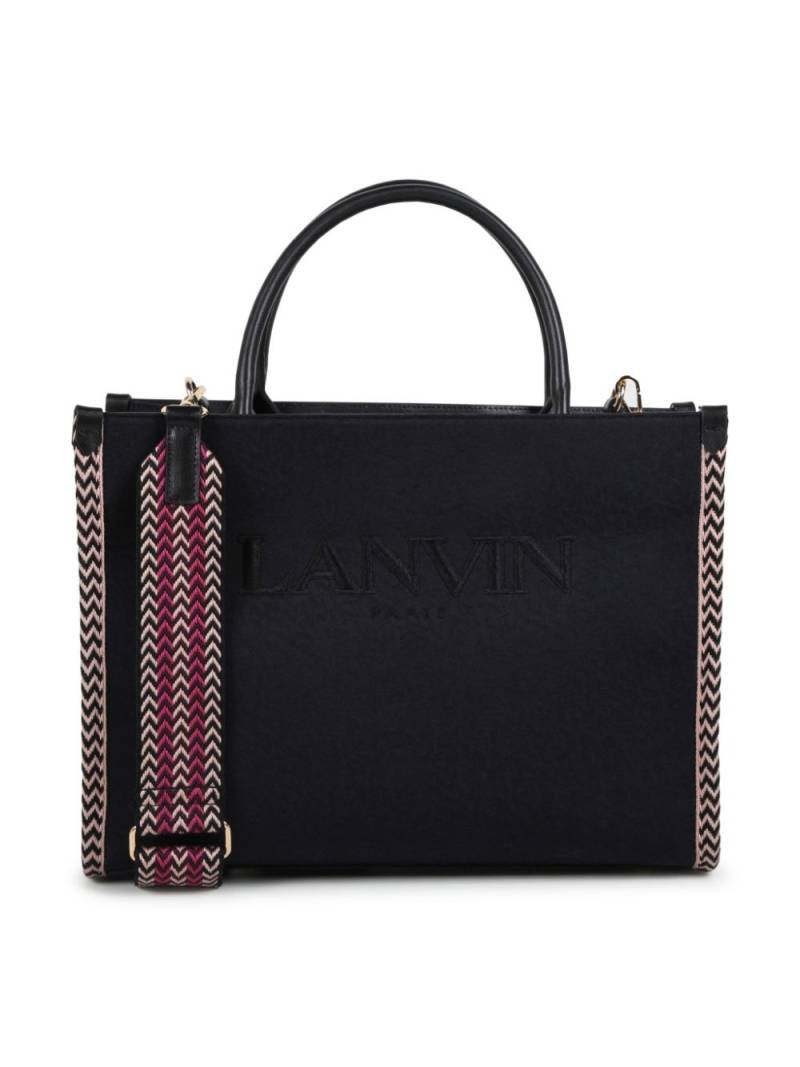 Lanvin Enfant chevron-trim two-way bag - Black von Lanvin Enfant