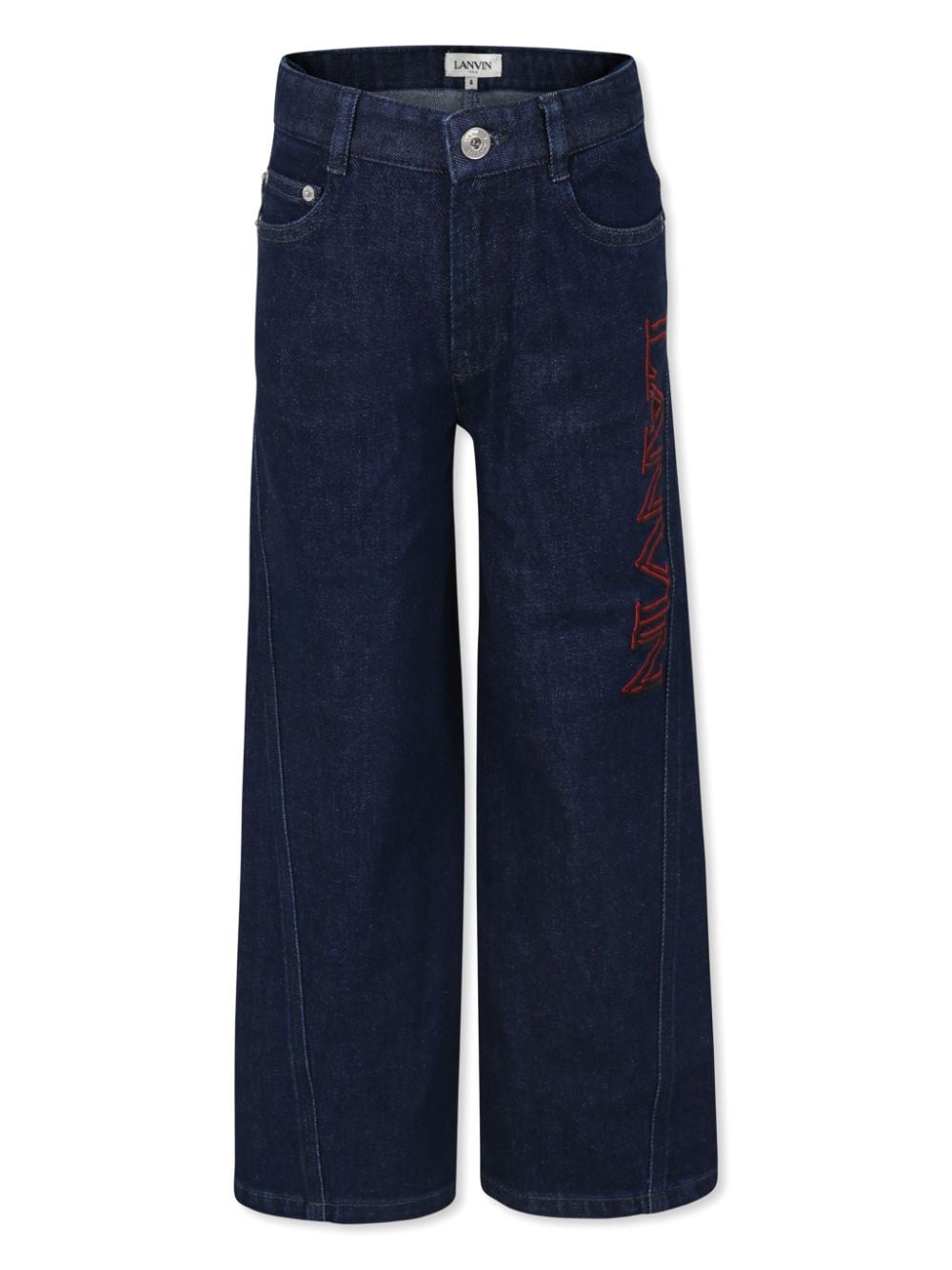 Lanvin Enfant embroidered-logo jeans - Blue von Lanvin Enfant