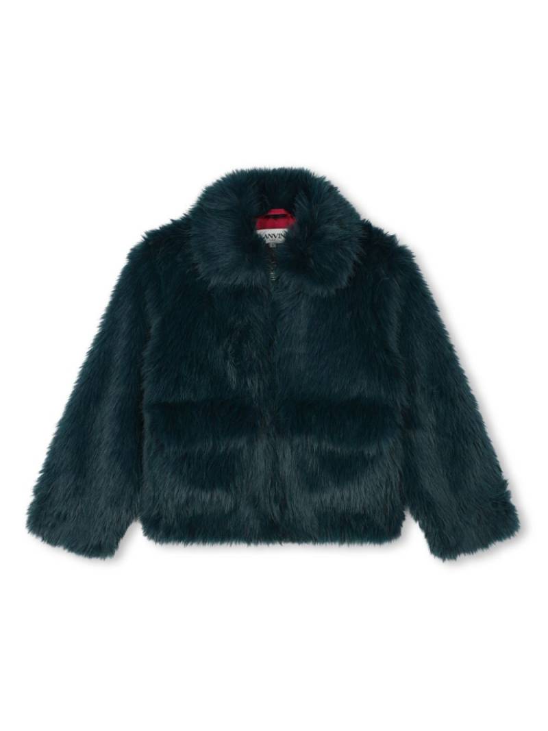 Lanvin Enfant faux-fur coat - Green von Lanvin Enfant