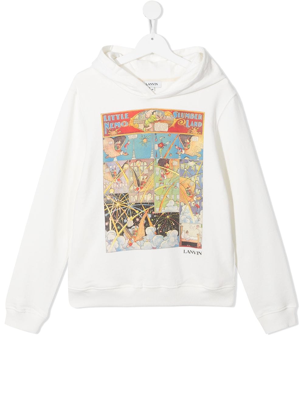 Lanvin Enfant graphic-print long-sleeve hoodie - White von Lanvin Enfant