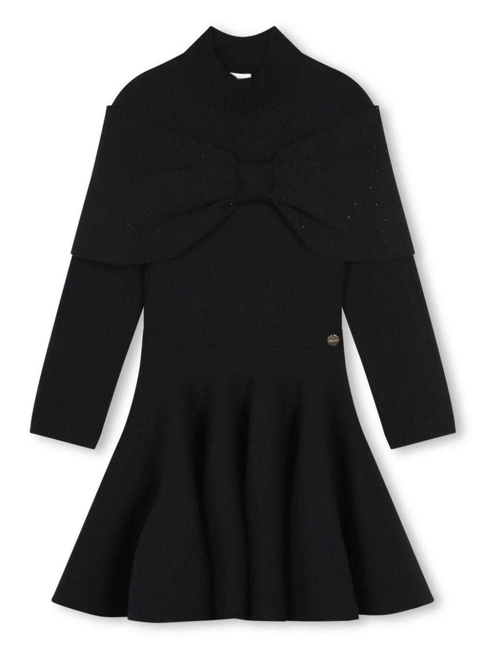 Lanvin Enfant knitted dress with big bow - Black von Lanvin Enfant