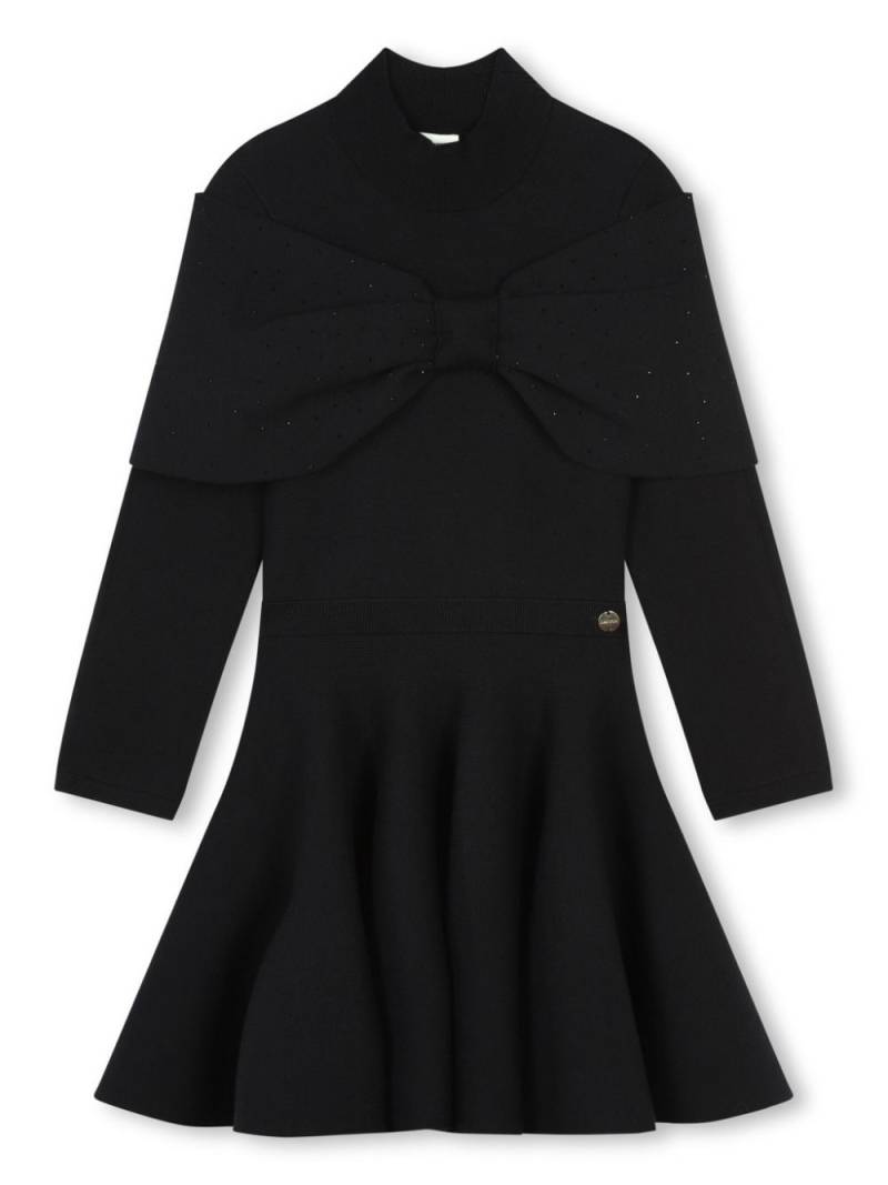 Lanvin Enfant knitted dress with big bow - Black von Lanvin Enfant