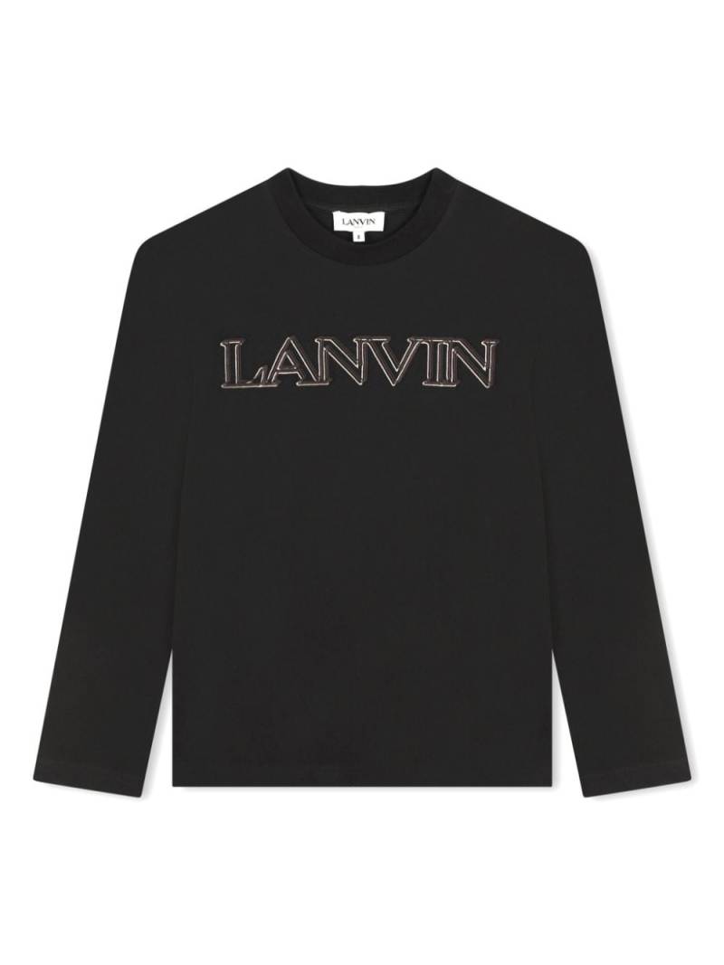 Lanvin Enfant logo-embroidered cotton T-shirt - Black von Lanvin Enfant