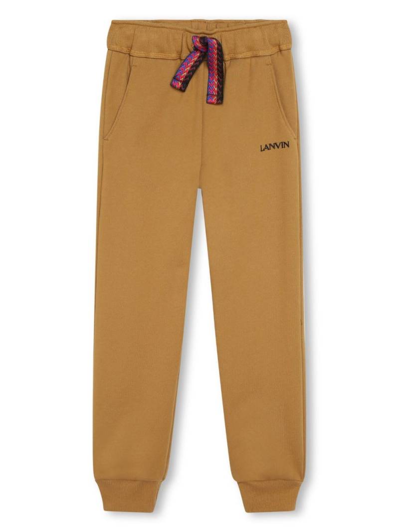 Lanvin Enfant logo-embroidered cotton track pants - Brown von Lanvin Enfant