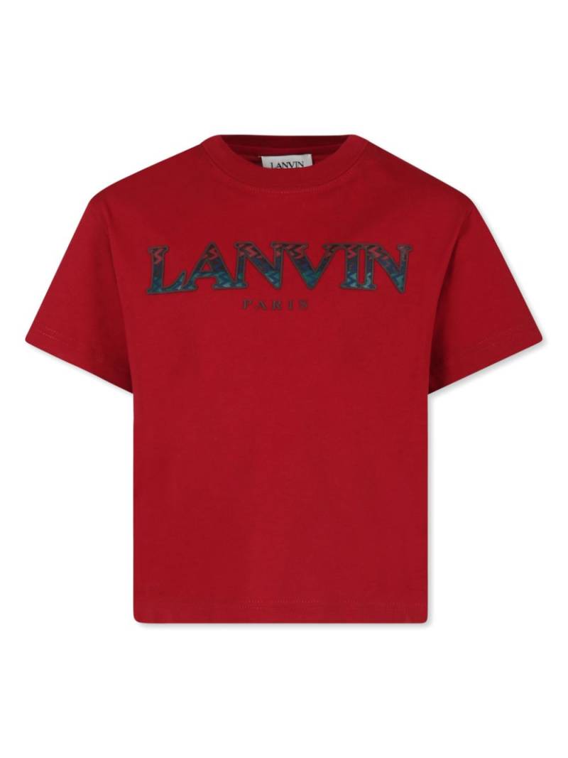 Lanvin Enfant logo-embroidered crew-neck T-shirt von Lanvin Enfant