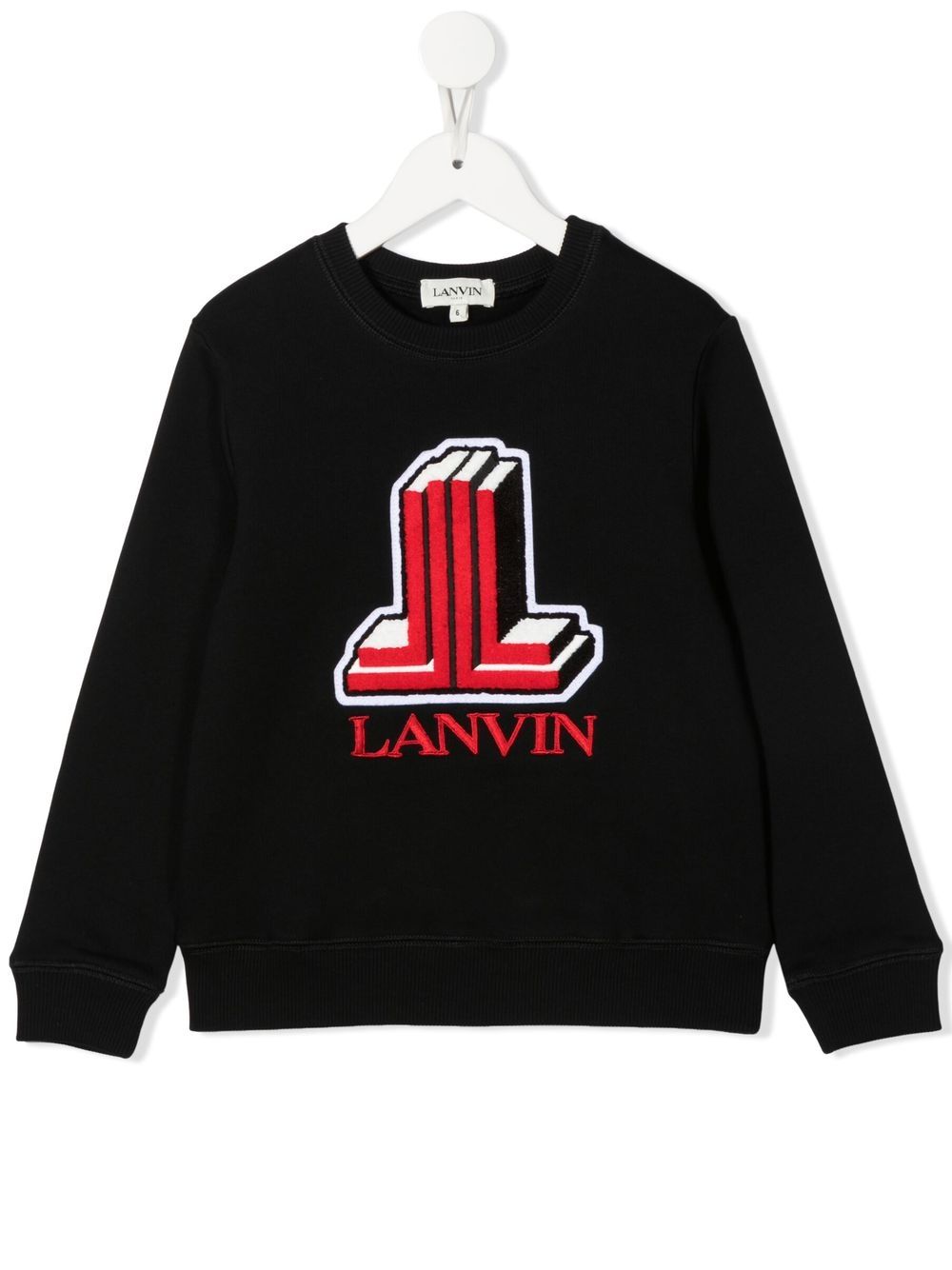 Lanvin Enfant logo-embroidered crew-neck sweatshirt - Black von Lanvin Enfant