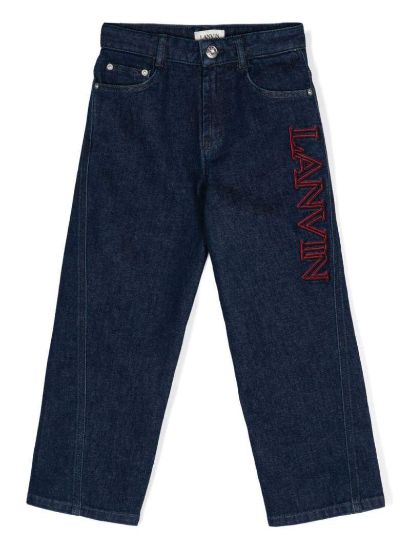 Lanvin Enfant logo-embroidered jeans - Blue von Lanvin Enfant