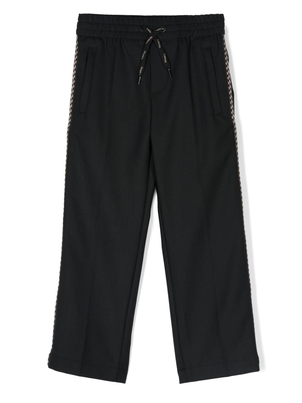 Lanvin Enfant logo-patch trousers - Black von Lanvin Enfant