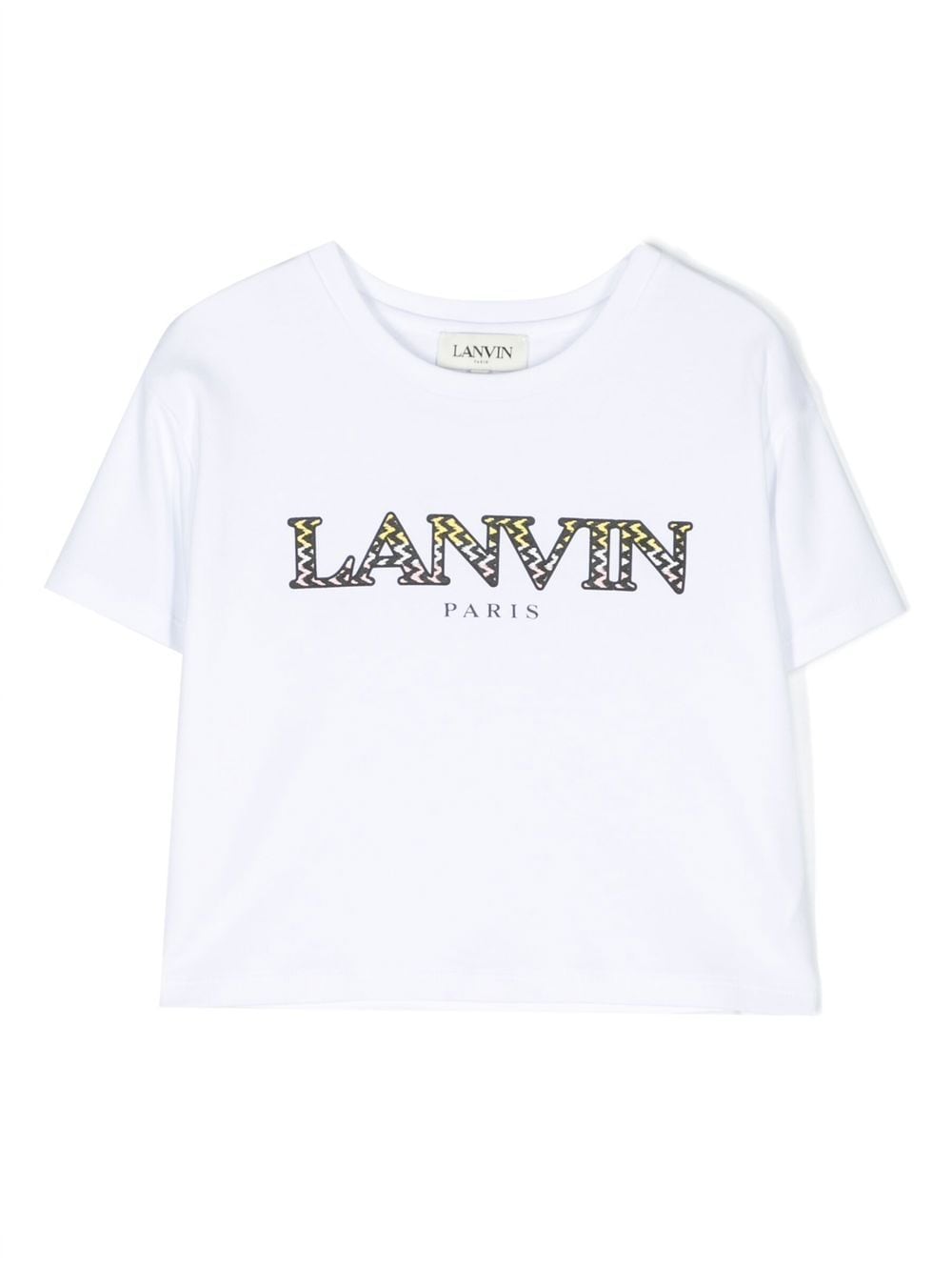 Lanvin Enfant logo print cropped T-shirt - White von Lanvin Enfant