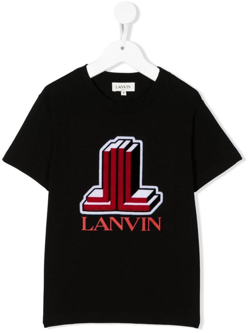 Lanvin Enfant logo-print detail T-shirt - Black von Lanvin Enfant