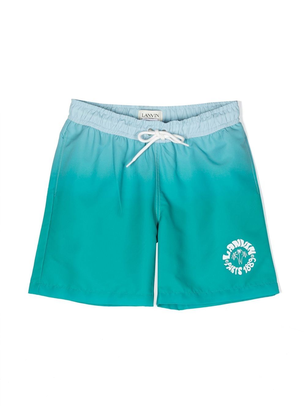 Lanvin Enfant logo-print swim shorts - Green von Lanvin Enfant