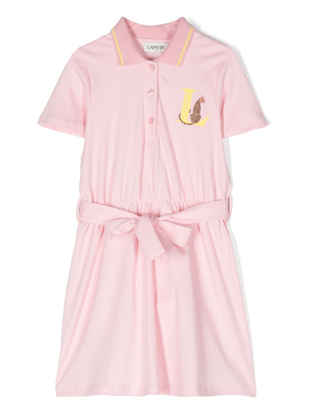 Lanvin Enfant logo-print tied-waist cotton dress - Pink von Lanvin Enfant