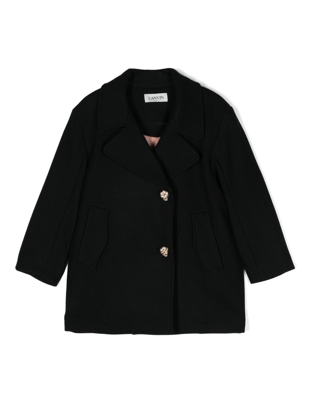 Lanvin Enfant notched-lapels coat - Black von Lanvin Enfant