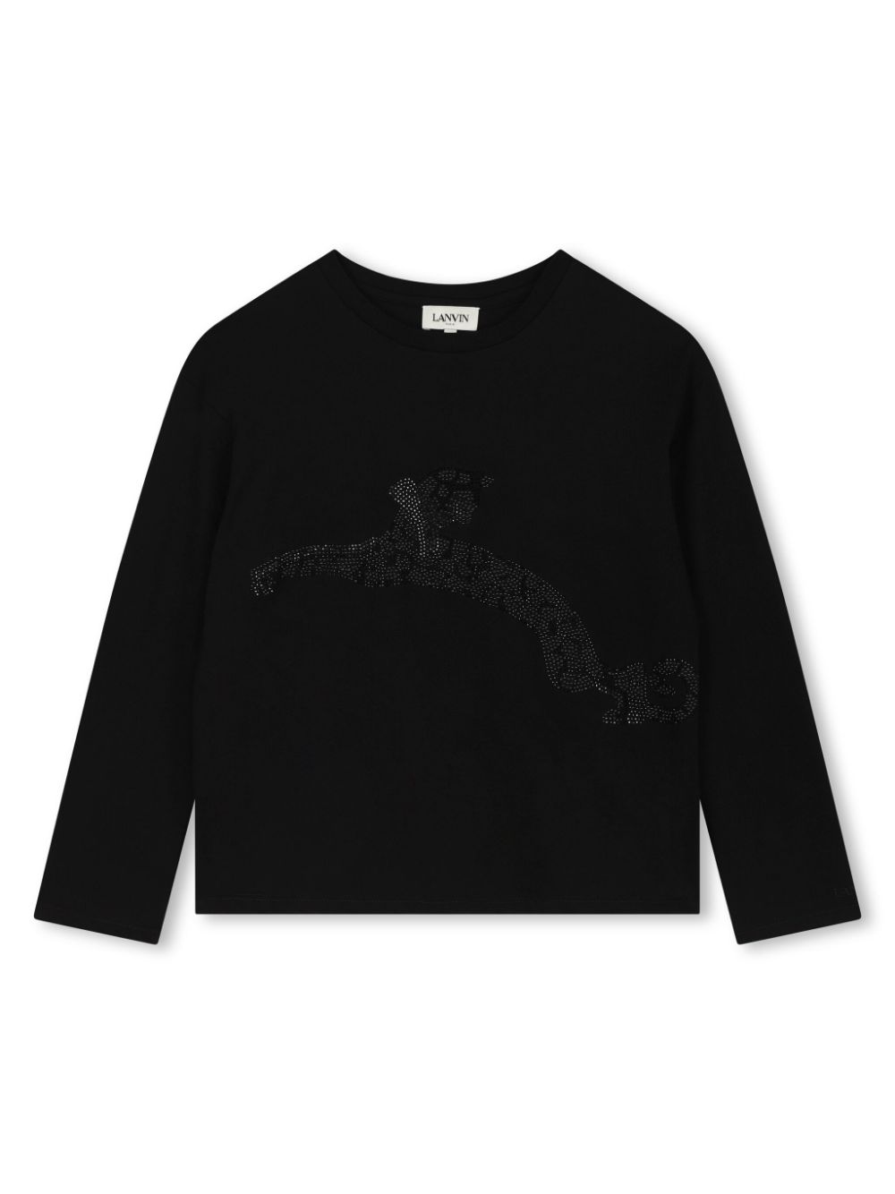 Lanvin Enfant rhinestone-embellished cotton T-shirt - Black von Lanvin Enfant