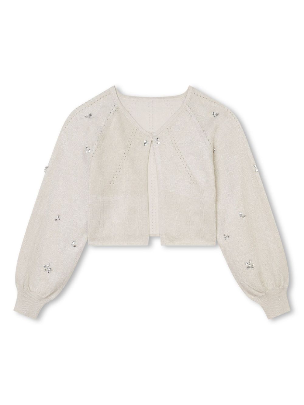 Lanvin Enfant rhinestoned openwork cardigan - Neutrals von Lanvin Enfant