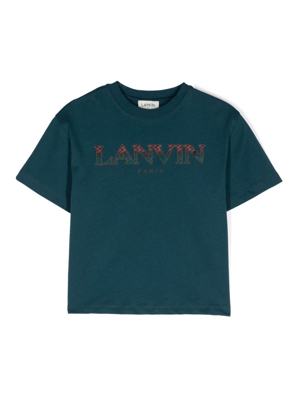 Lanvin Enfant rubberised-logo T-shirt - Blue von Lanvin Enfant