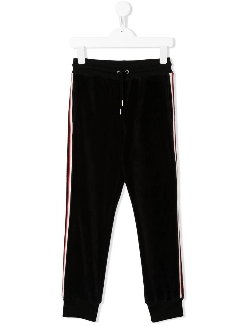 Lanvin Enfant side logo-print detail track pants - Black von Lanvin Enfant