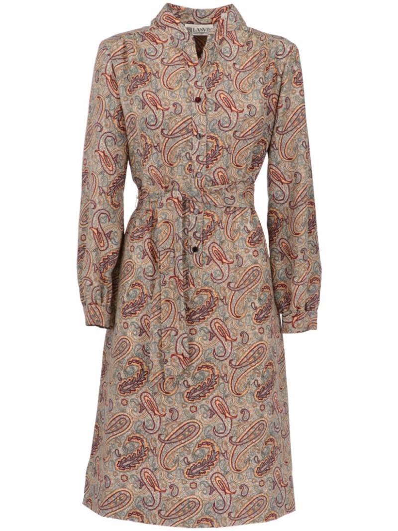 Lanvin Pre-Owned 1970s paisley-print cotton dress - Neutrals von Lanvin Pre-Owned