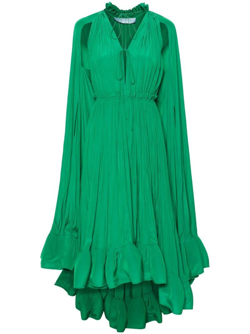 Lanvin Pre-Owned cape-design ruffled dress - Green von Lanvin Pre-Owned