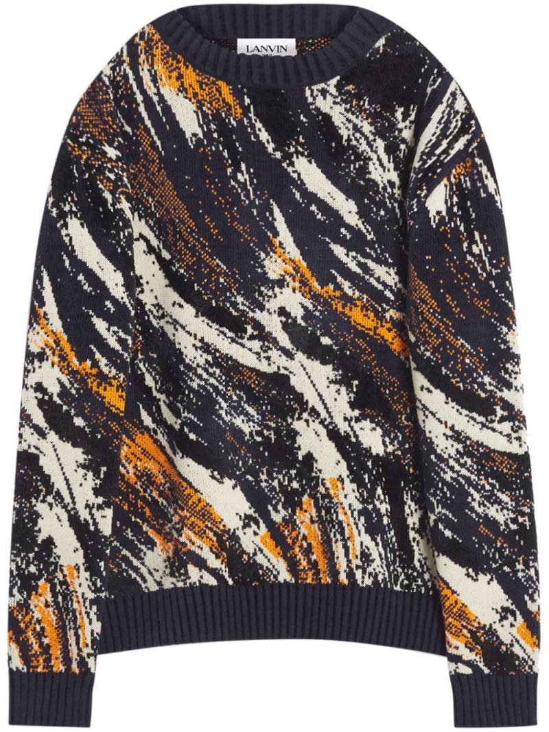 Lanvin Abstract Jacquard jumper - Blue von Lanvin