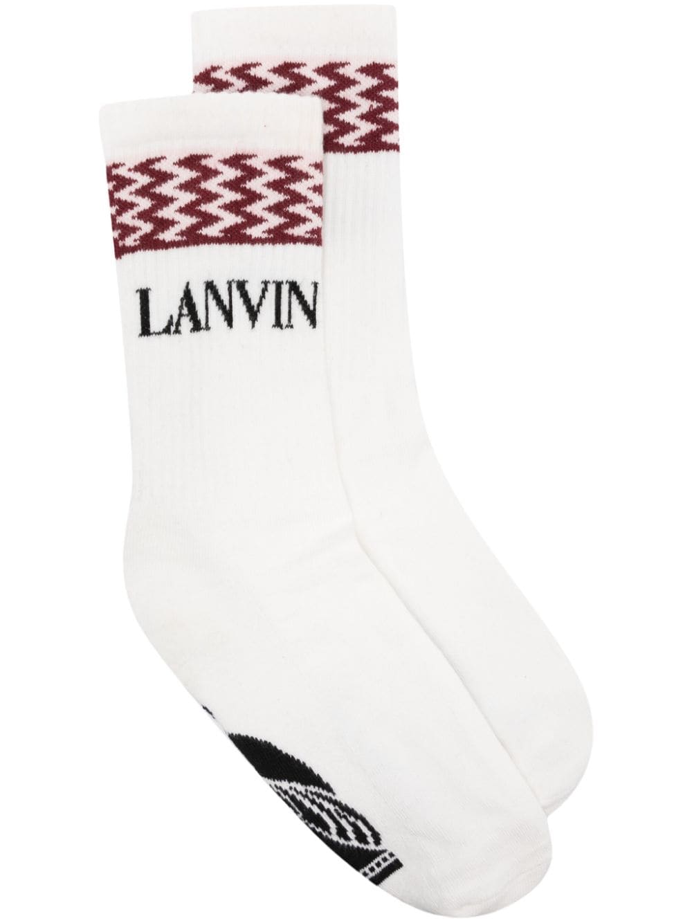 Lanvin Curb Lanvin logo socks - White von Lanvin