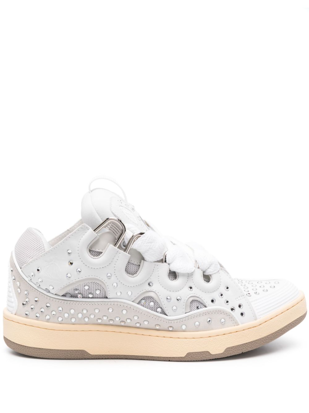 Lanvin Curb rhinestone-embellished sneakers - White von Lanvin