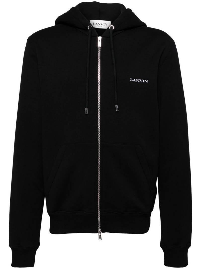 Lanvin archives print zipped hoodie - Black von Lanvin