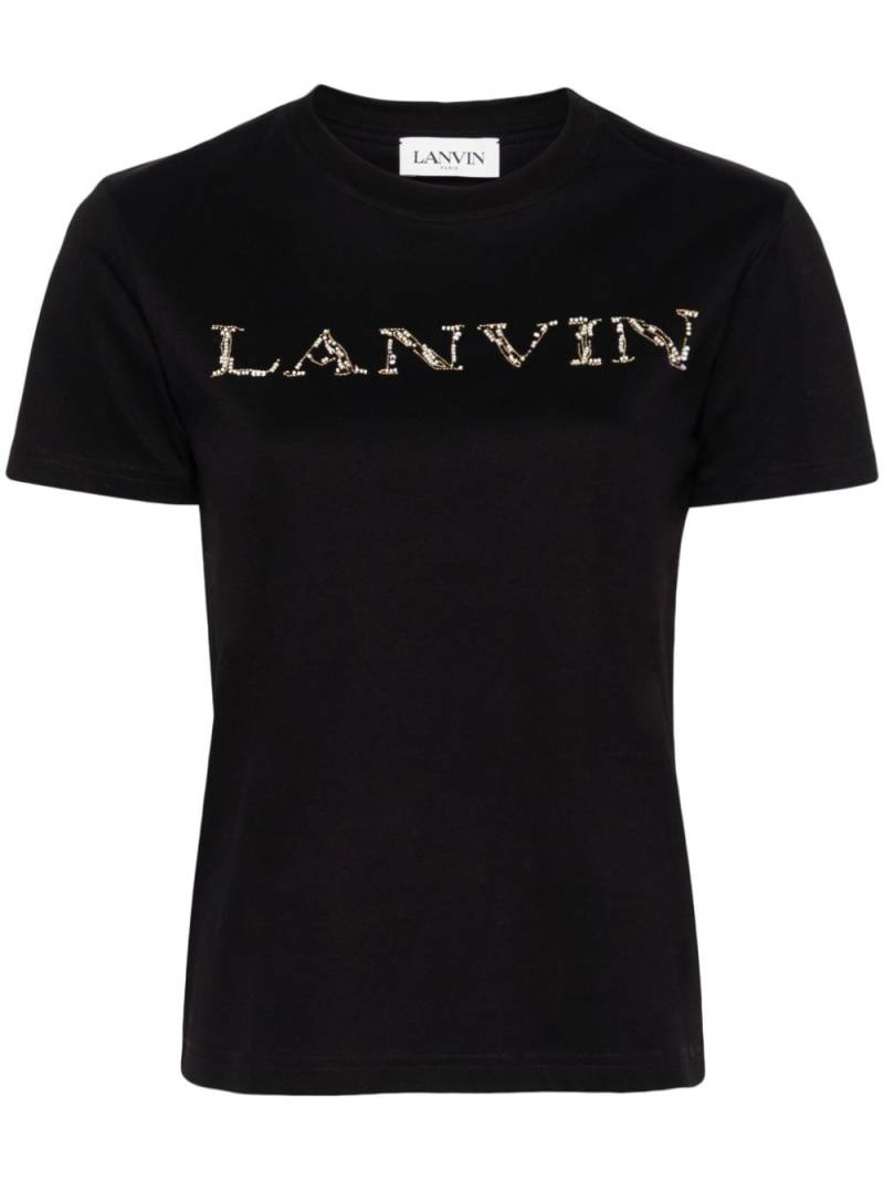 Lanvin beaded logo-embroidered T-shirt - Black von Lanvin