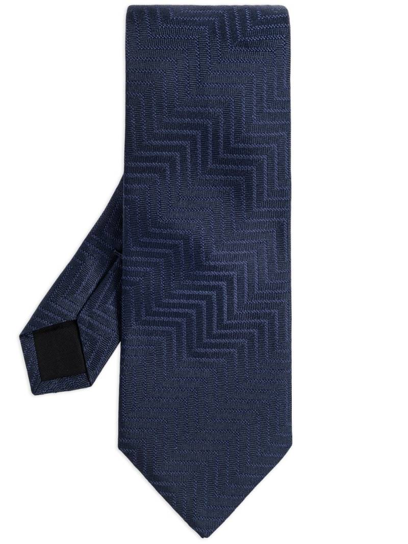 Lanvin check pattern pointed tie - Blue von Lanvin