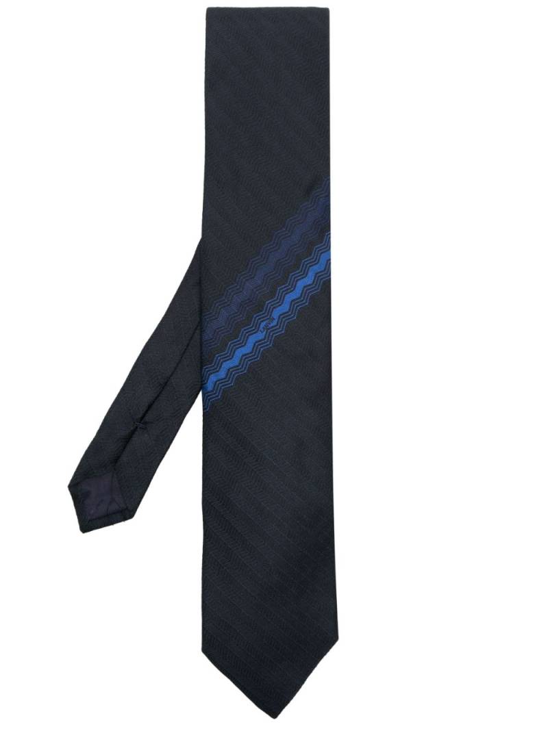 Lanvin chevron-stripe silk tie - Blue von Lanvin