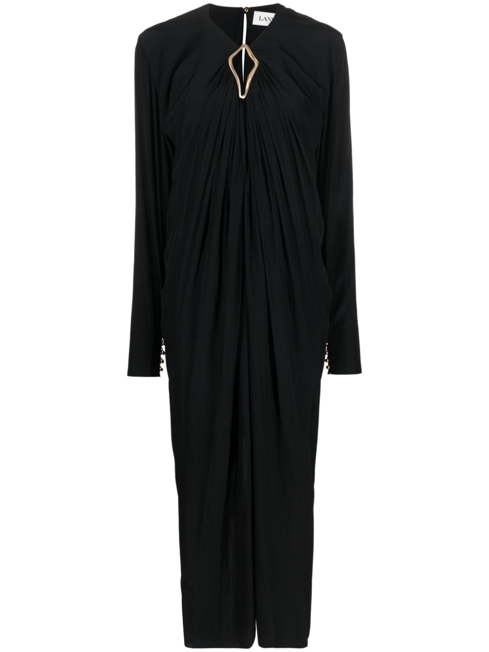 Lanvin draped midi dress - Black von Lanvin