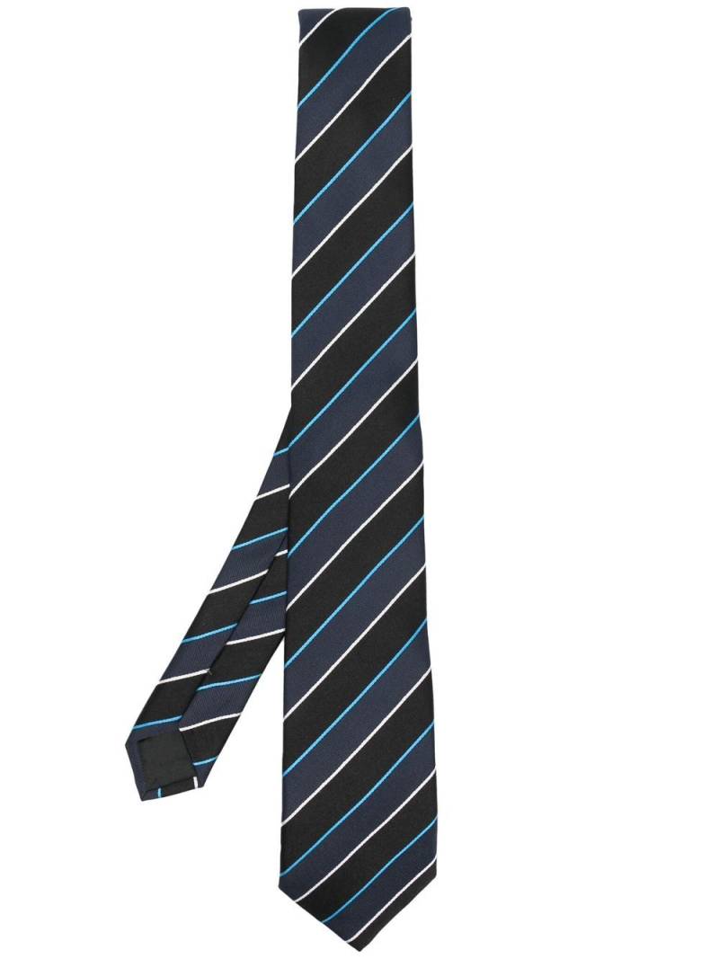 Lanvin diagonal stripe pattern tie - Black von Lanvin