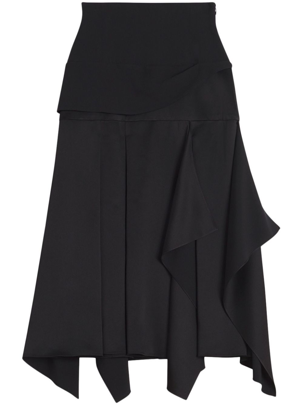 Lanvin draped-detailing midi skirt - Black von Lanvin