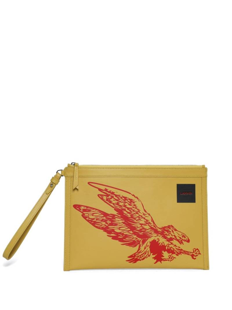 Lanvin eagle print clutch bag - Yellow von Lanvin