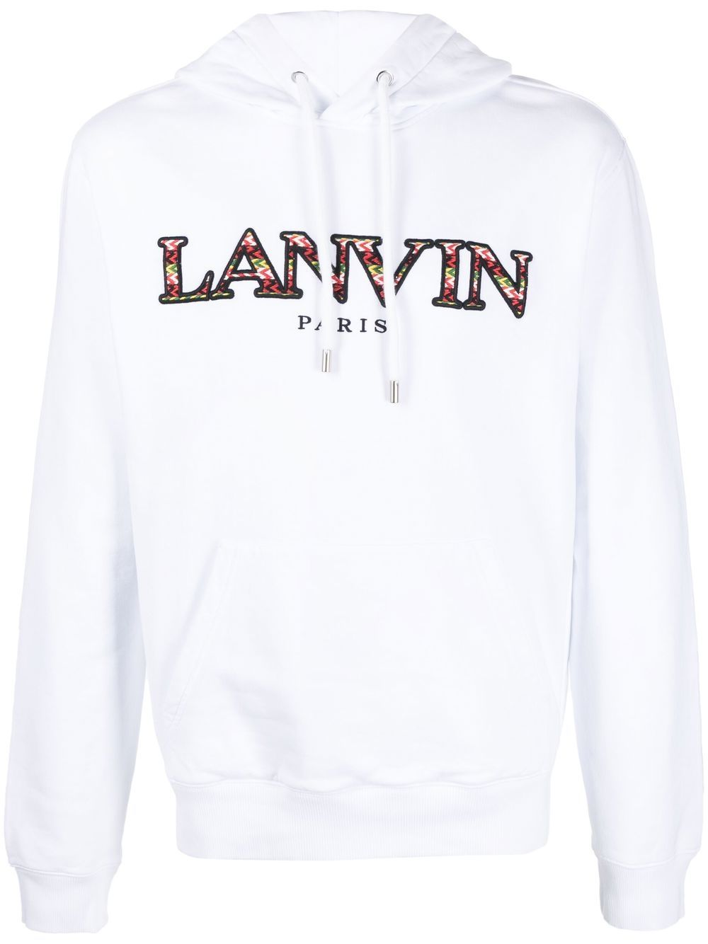 Lanvin embroidered-logo drawstring hoodie - White von Lanvin