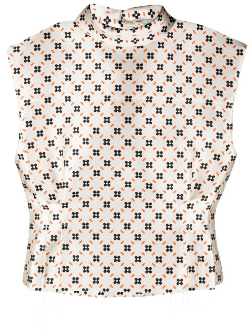 Lanvin floral-print sleeveless blouse - Neutrals von Lanvin