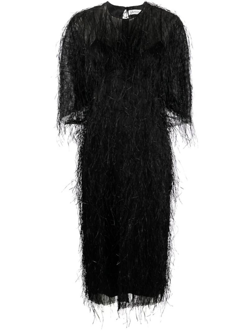 Lanvin fringed midi dress - Black von Lanvin