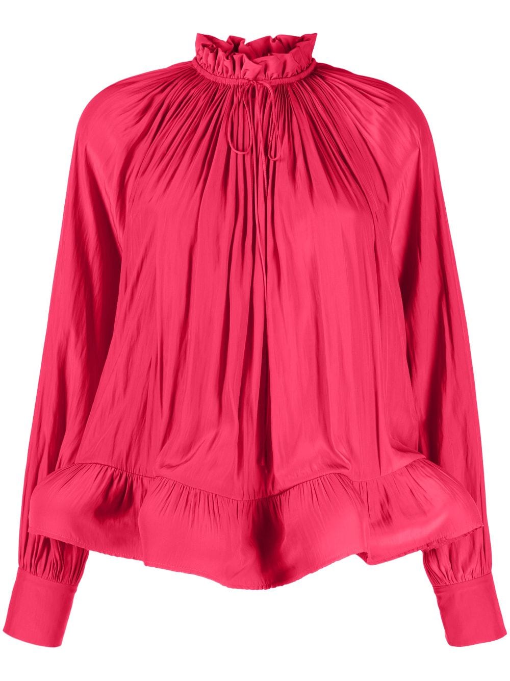 Lanvin gathered-neck ruffled-hem blouse von Lanvin