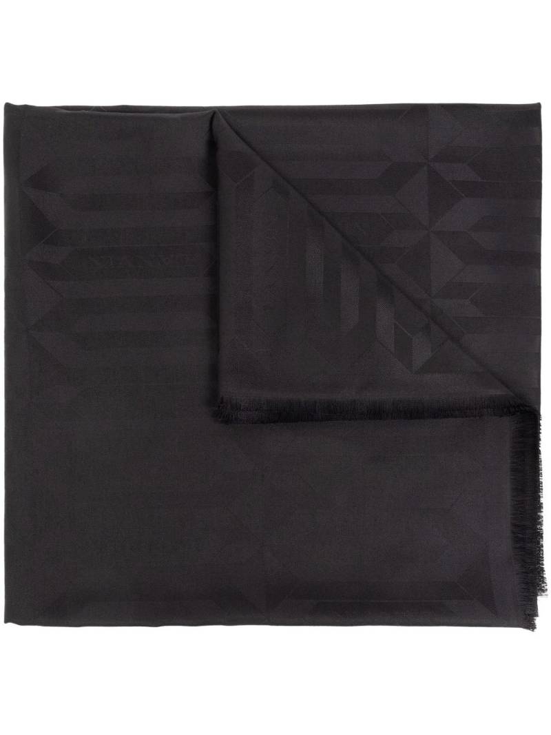 Lanvin geometric-jacquard silk scarf - Black von Lanvin